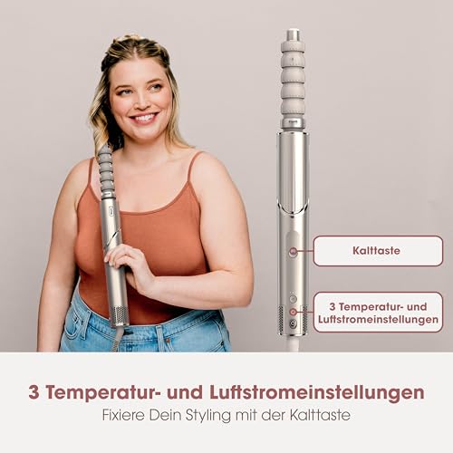 Shark FlexStyle HD446SLEU – 5-in-1 Luftstyler & Haartrockner mit Lockenaufsatz, Bürsten, Diffusor & Koffer – Keine Hitzeschäden – Champagner