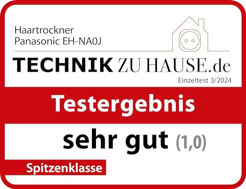 Panasonic EH-NA0J nanoe™ MOISTURE+ Haartrockner – 1600 W, mit Diffusor, Kalt-/Heißmodus, Haut- & Haarpflege, If Design Award, Schwarz