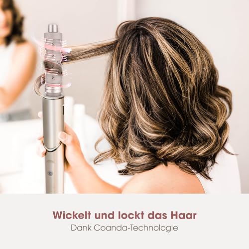 Shark FlexStyle HD446SLEU – 5-in-1 Luftstyler & Haartrockner mit Lockenaufsatz, Bürsten, Diffusor & Koffer – Keine Hitzeschäden – Champagner