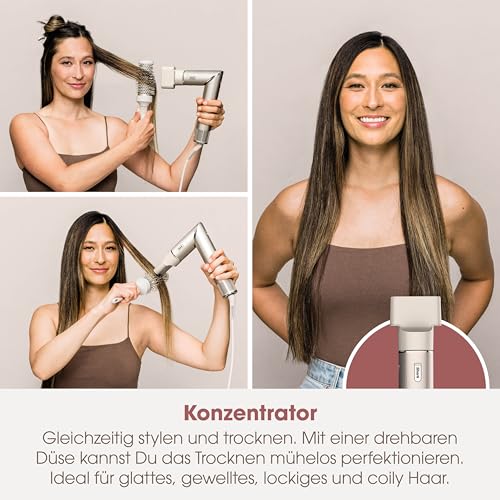 Shark FlexStyle HD446SLEU – 5-in-1 Luftstyler & Haartrockner mit Lockenaufsatz, Bürsten, Diffusor & Koffer – Keine Hitzeschäden – Champagner
