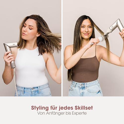 Shark FlexStyle HD446SLEU – 5-in-1 Luftstyler & Haartrockner mit Lockenaufsatz, Bürsten, Diffusor & Koffer – Keine Hitzeschäden – Champagner