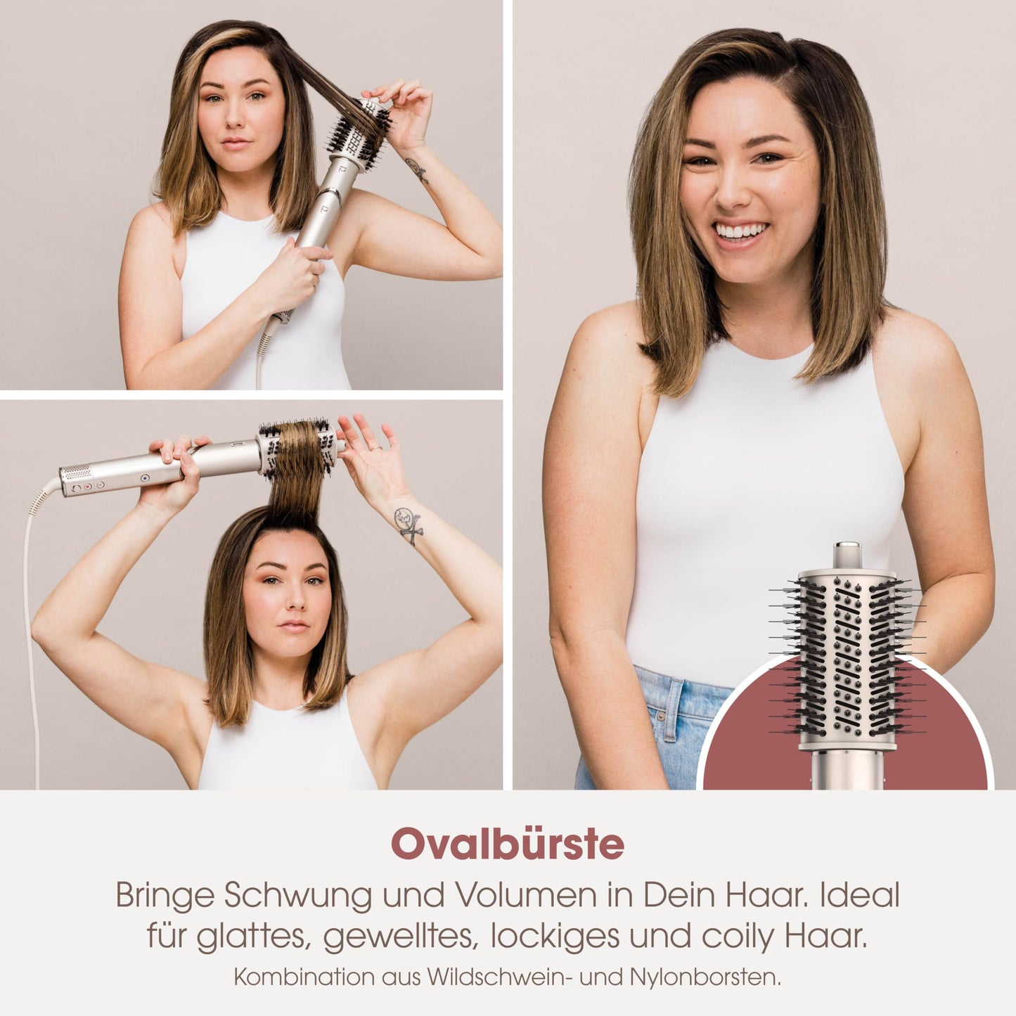 Shark FlexStyle HD446SLEU – 5-in-1 Luftstyler & Haartrockner mit Lockenaufsatz, Bürsten, Diffusor & Koffer – Keine Hitzeschäden – Champagner