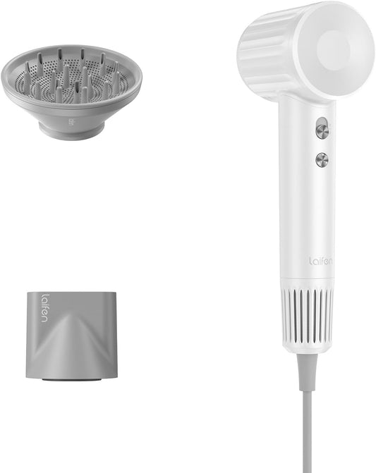 Laifen Retro Haartrockner – 200 M Negativ-Ionen, 110.000 U/min bürstenloser Motor, leise & schnell, mit Diffusor – Für Zuhause & Reise (Weiß)