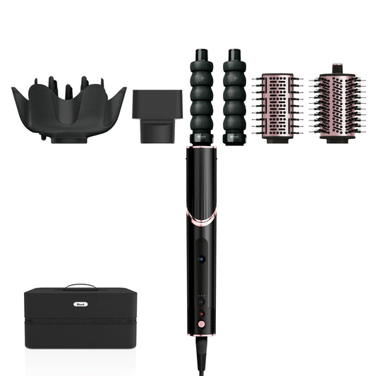 Shark FlexStyle 5-in-1 Luftstyler & Haartrockner, Auto-Wrap-Lockenaufsatz, Paddle-Bürste, Ovalbürste, Konzentrator, Diffusor, Aufbewahrungskoffer, Keine Hitzeschäden, Schwarz/Roségold, HD446EU